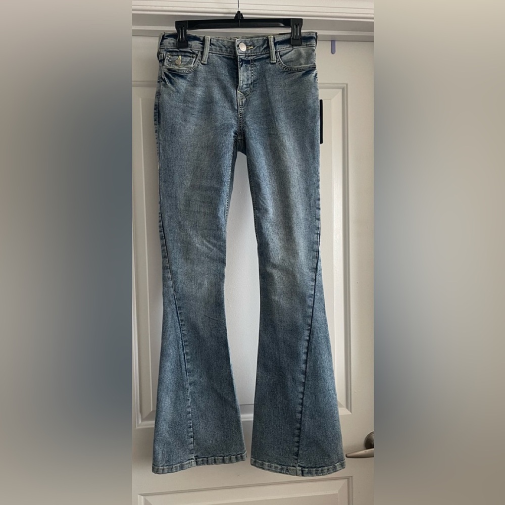 True Religion Joey Mid Rise Flap Pocket Flare Jeans